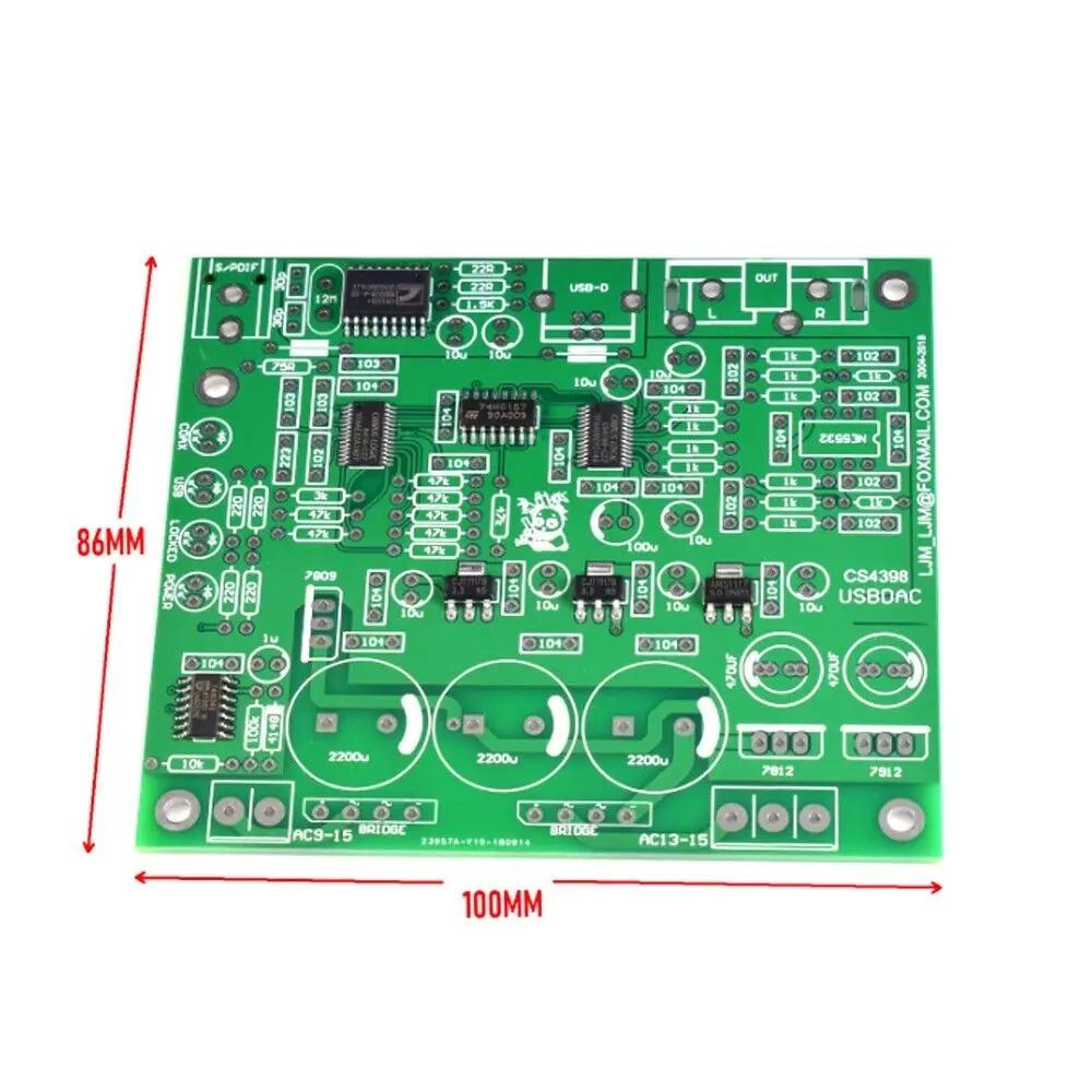 IC USB DAC PCB, CS8416, CS4398, CM102S, 1 